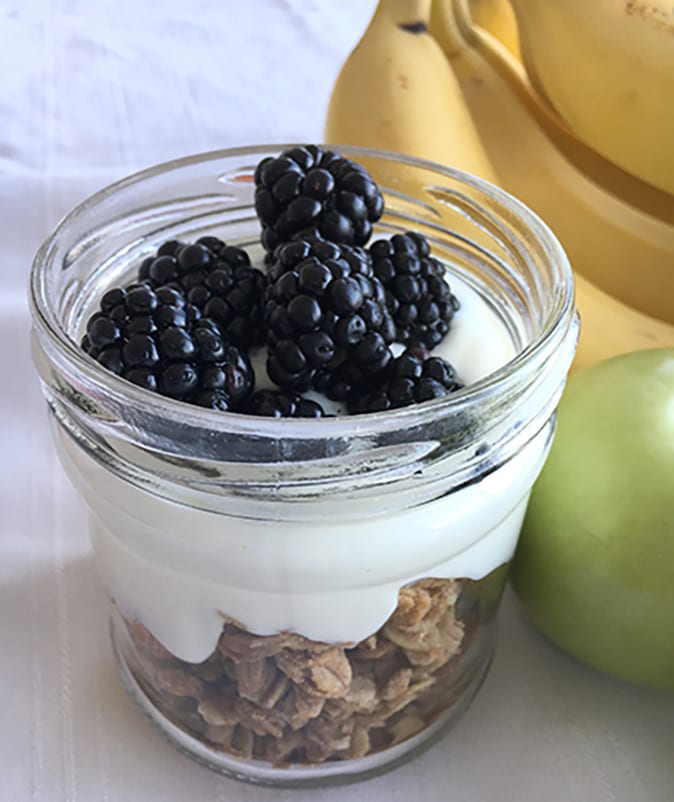 Maple Nut Crunch granola with Yogurt & Blackberries