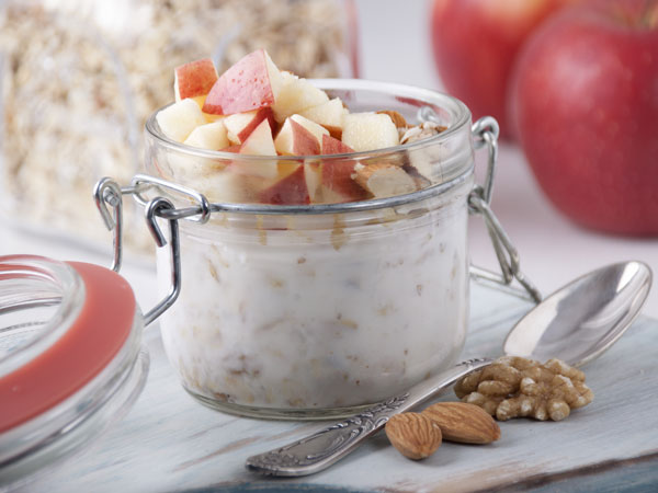 Jar of bircher muesli